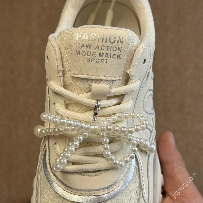 GG-CC Women's Casual Sports Running Shoes White Pearl