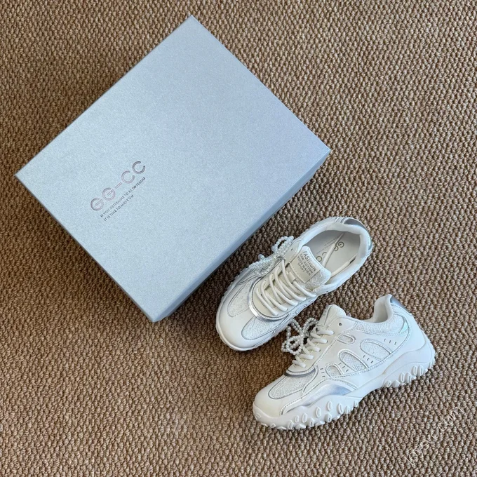 GG-CC Women's Casual Sports Running Shoes White Pearl